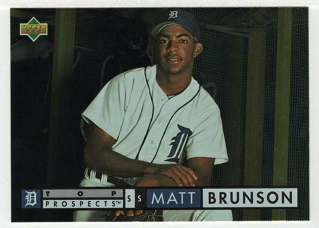 Matt Brunson RC - Detroit Tigers - Top Prospects (MLB Baseball Card) 1994 Upper Deck # 547 Mint