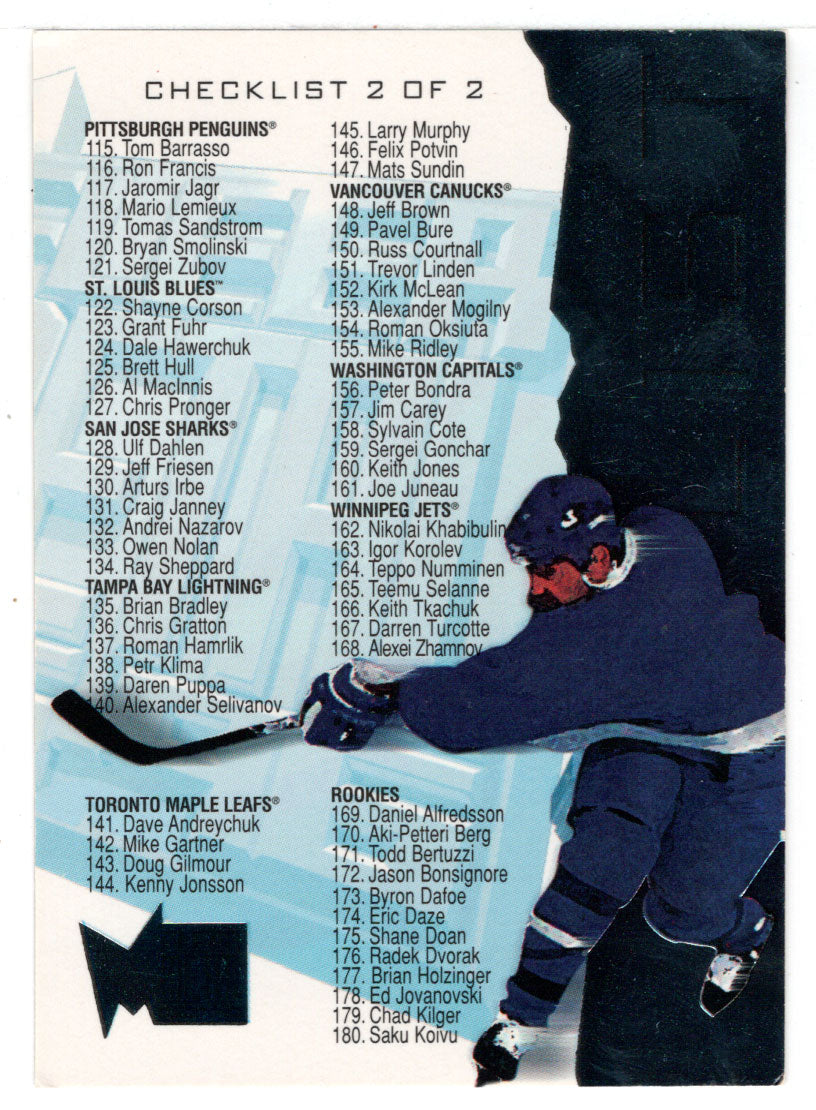 Checklist # 2 (NHL Hockey Card) 1995-96 Fleer Metal # 200 VG-NM