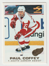 Load image into Gallery viewer, Paul Coffey - Detroit Red Wings - 1,000 Career Assist (NHL Hockey Card) 1995-96 Pinnacle Summit # 198 Mint
