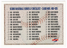 Load image into Gallery viewer, Checklist # 401 - # 469 (MLB Baseball Card) 1995 Score # 603 Mint
