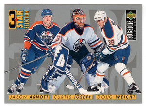 Doug Weight - Jason Arnott - Curtis Joseph - Edmonton Oilers - 3 Star Selection (NHL Hockey Card) 1996-97 Upper Deck Collector's Choice # 317 Mint