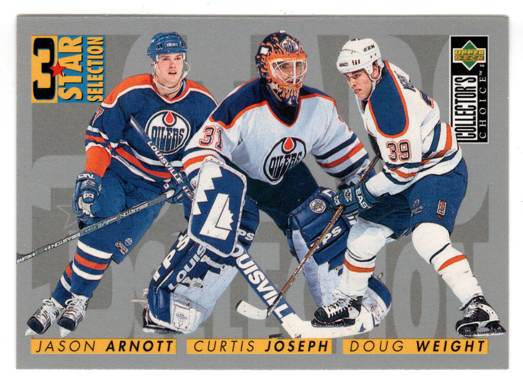Doug Weight - Jason Arnott - Curtis Joseph - Edmonton Oilers - 3 Star Selection (NHL Hockey Card) 1996-97 Upper Deck Collector's Choice # 317 Mint