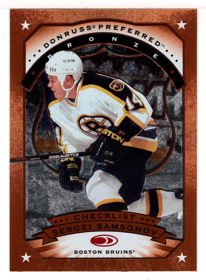 Sergei Samsonov - Boston Bruins - Checklist # 1 (NHL Hockey Card) 1997-98 Donruss Preferred # 195 Mint