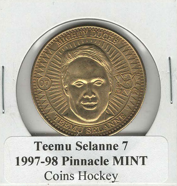 Teemu Selanne - Anaheim Mighty Ducks - Bronze Coins (NHL Hockey Card) 1997-98 Pinnacle Mint # 7 Mint