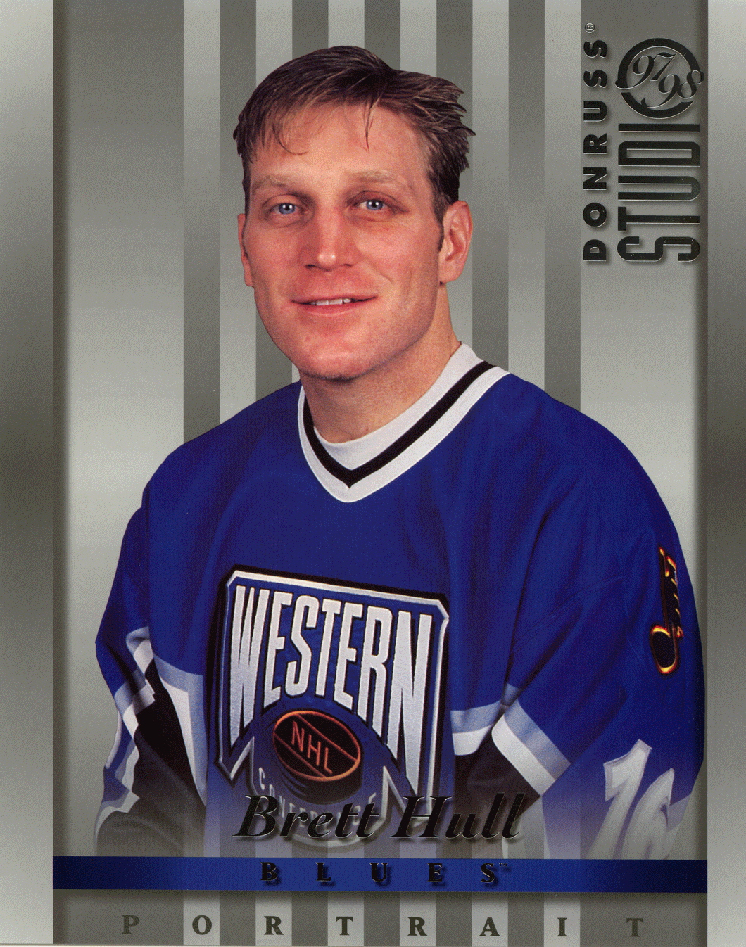 Brett Hull - St. Louis Blues - 8 X 10 Portraits (NHL Hockey Card) 1997-98 Donruss Studio # 11 Mint