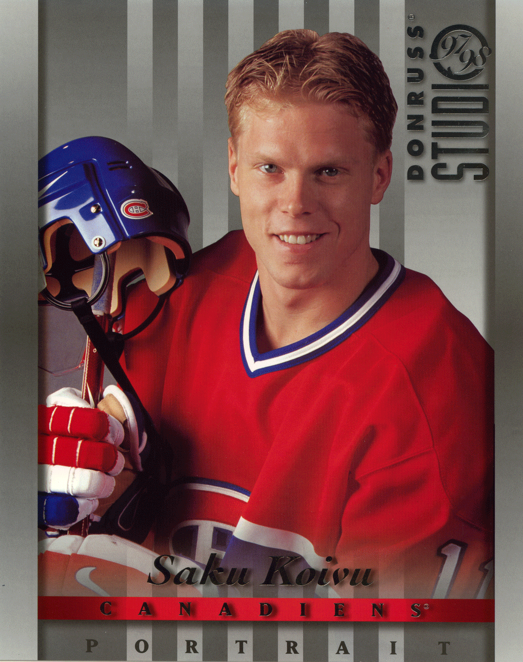 Saku Koivu - Montreal Canadiens - 8 X 10 Portraits (NHL Hockey Card) 1997-98 Donruss Studio # 19 Mint