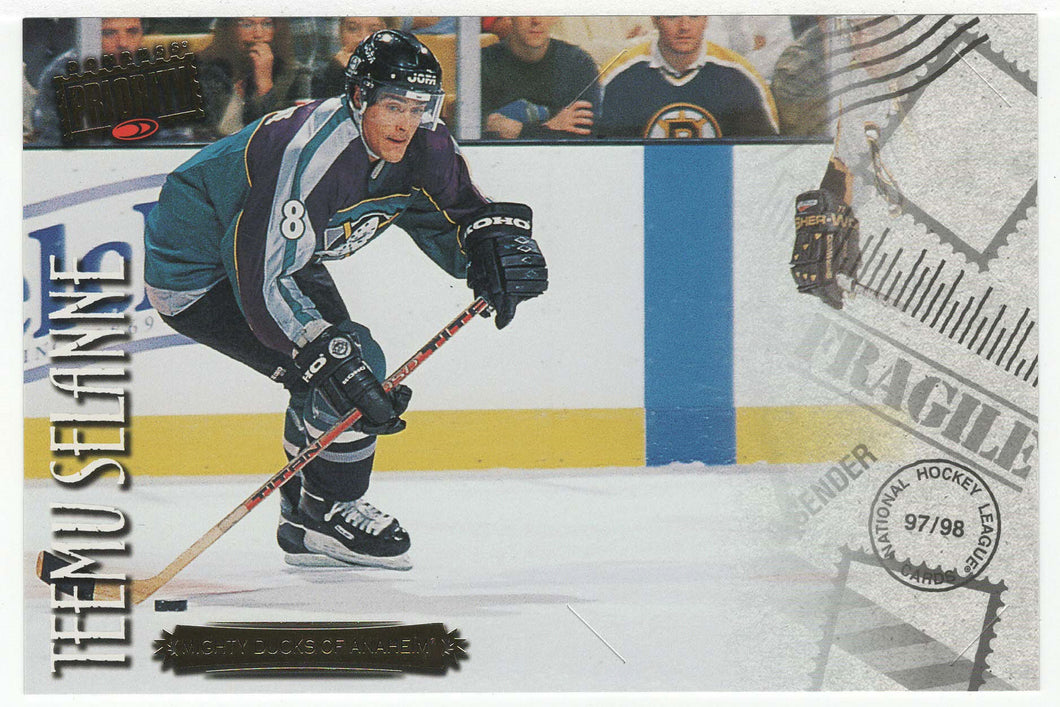 Teemu Selanne - Anaheim Ducks - Postcard (NHL Hockey Card) 1997-98 Donruss Priority # 14 Mint