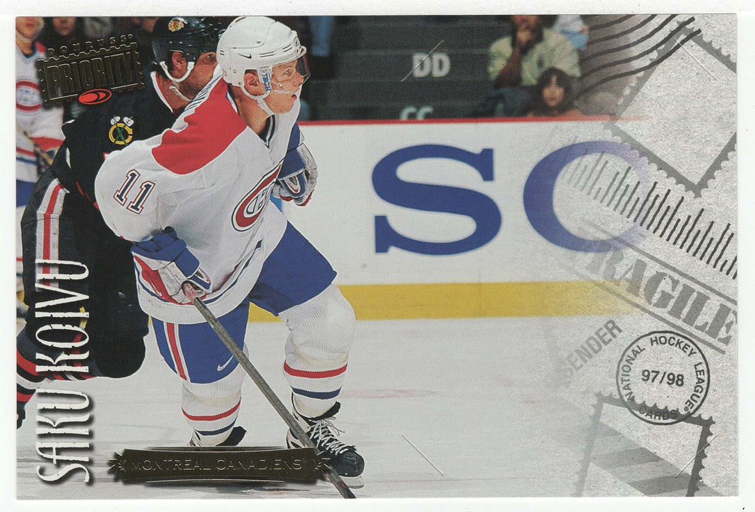 Saku Koivu - Montreal Canadiens - Postcard (NHL Hockey Card) 1997-98 Donruss Priority # 27 Mint