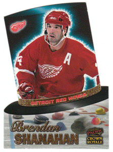 Brendan Shanahan - Detroit Red Wings - Hat Tricks Die-Cuts (NHL Hockey Card) 1997-98 Pacific Crown Royale # 7 Mint