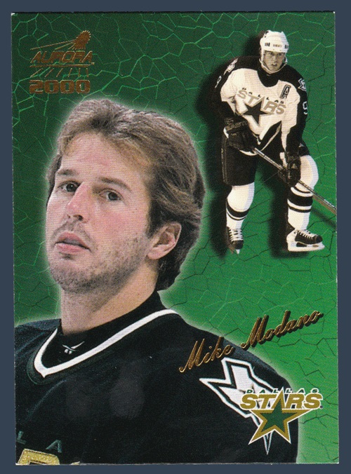 Mike Modano - Dallas Stars - Striped (NHL Hockey Card) 1999-00 Pacific Aurora # 47 Mint