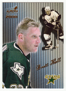 Brett Hull - Dallas Stars - Striped (NHL Hockey Card) 1999-00 Pacific Aurora # 44 Mint