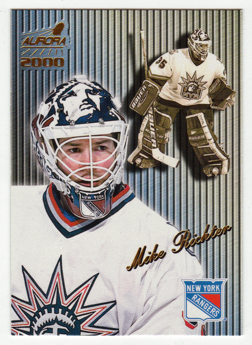 Mike Richter - New York Rangers - Striped (NHL Hockey Card) 1999-00 Pacific Aurora # 97 Mint