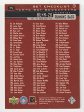Load image into Gallery viewer, Checklist # 3 - Warrick Dunn - Tampa Bay Buccaneers (NFL Football Card) 1999 Upper Deck # 225 Mint

