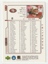 Load image into Gallery viewer, Checklist - Steve Young - San Francisco 49ers (NFL Football Card) 2000 Upper Deck MVP # 219 Mint
