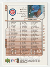 Load image into Gallery viewer, Checklist # 2 - Sammy Sosa (MLB Baseball Card) 2000 Upper Deck MVP # 219 Mint
