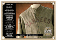 Lou Gehrig 1927 Road Jersey - Sought-After Treasures - Entry Form (MLB Baseball Card) 2000 Upper Deck HoloGrFX # NNO Mint