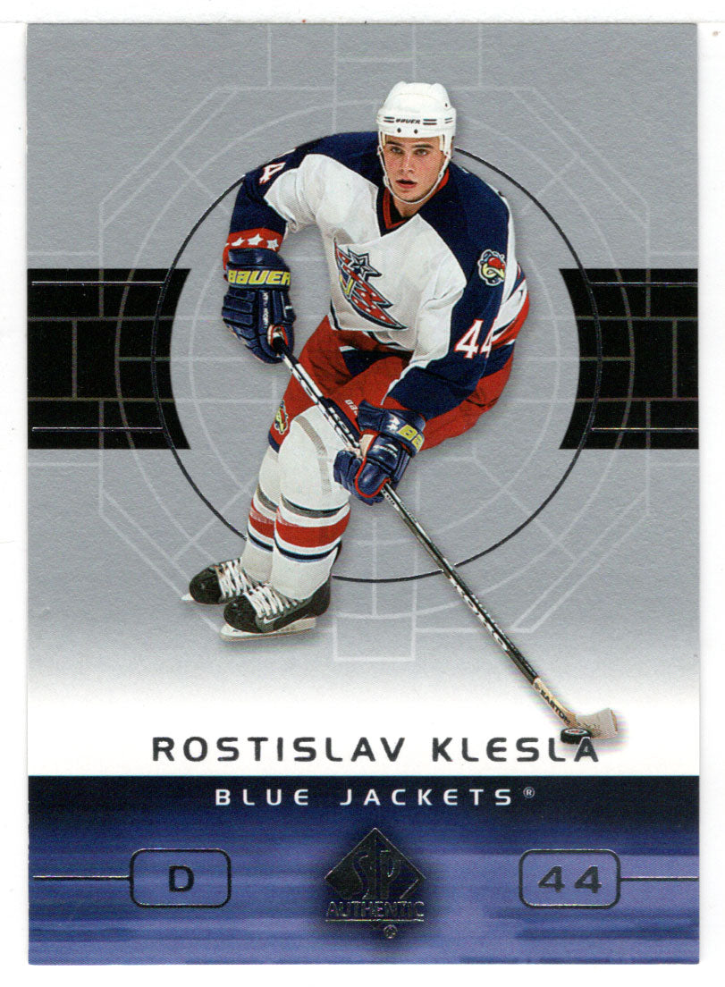 Rostislav Klesla - Columbus Blue Jackets (NHL Hockey Card) 2002-03 Upper Deck SP Authentic # 27 Mint