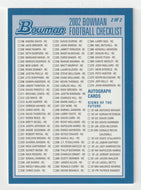 Checklist # 2 (NFL Football Card) 2002 Bowman # NNO Mint