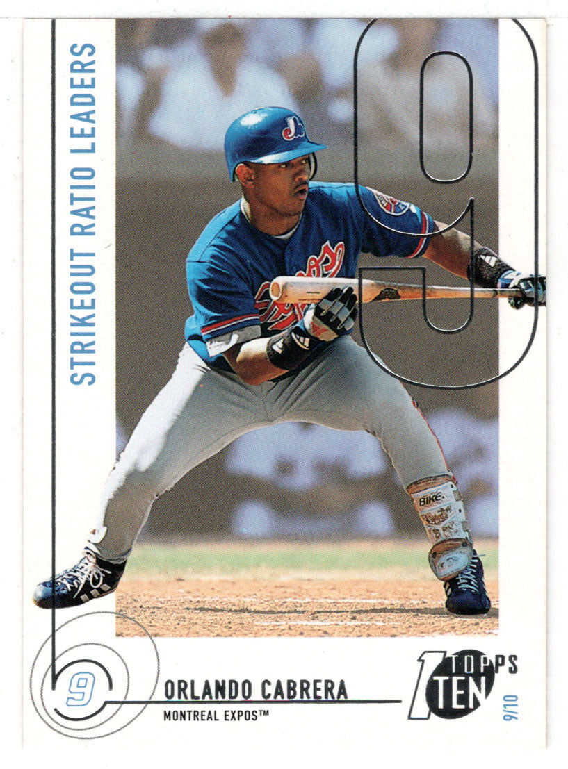 Orlando Cabrera - Montreal Expo - Strikeout Leaders (MLB Baseball Card) 2002 Topps Ten # 100 Mint