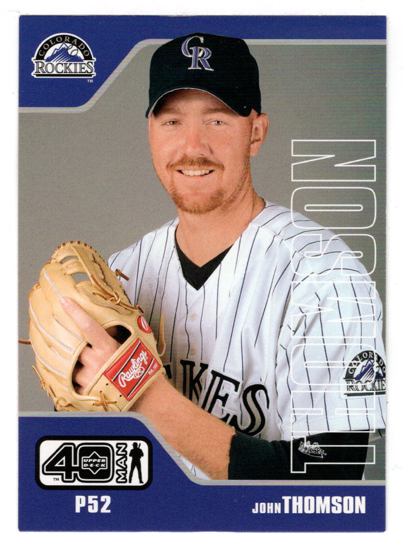 John Thomson - Colorado Rockies (MLB Baseball Card) 2002 Upper Deck 40-Man # 1005 Mint