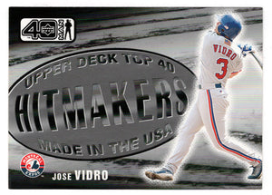 Jose Vidro - Montreal Expos - Hit Makers (MLB Baseball Card) 2002 Upper Deck 40-Man # 1061 Mint