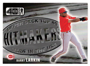 Barry Larkin - Cincinnati Reds - Hit Makers (MLB Baseball Card) 2002 Upper Deck 40-Man # 1081 Mint