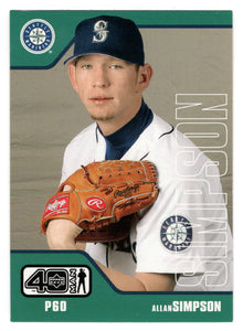 Allan Simpson RC - Seattle Mariners (MLB Baseball Card) 2002 Upper Deck 40-Man # 191 Mint