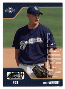 Jamey Wright - Milwaukee Brewers (MLB Baseball Card) 2002 Upper Deck 40-Man # 534 Mint