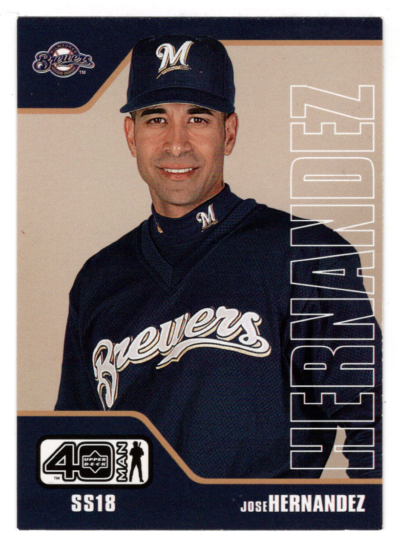 Jose Hernandez - Milwaukee Brewers (MLB Baseball Card) 2002 Upper Deck 40-Man # 535 Mint
