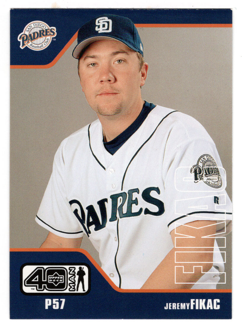 Jeremy Fikac - San Diego Padres (MLB Baseball Card) 2002 Upper Deck 40-Man # 852 Mint