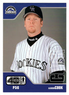 Aaron Cook RC - Colorado Rockies (MLB Baseball Card) 2002 Upper Deck 40-Man # 986 Mint