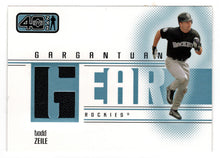 Load image into Gallery viewer, Todd Zeile - Colorado Rockies - Gargantuan Gear Jersey (MLB Baseball Card) 2002 Upper Deck 40-Man # G-TZ Mint
