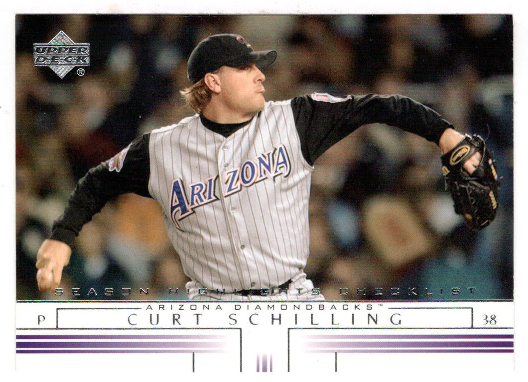 Curt Schilling - Arizona Diamondbacks - Season Highlights Checklist (MLB Baseball Card) 2002 Upper Deck # 740 Mint