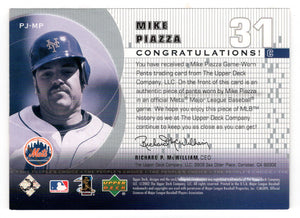 Mike Piazza - New York Mets - Peoples Choice Game Jersey (MLB Baseball Card) 2002 Upper Deck # PJ-MP Mint