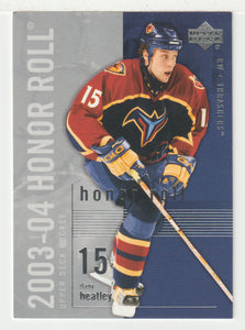 Dany Heatley - Atlanta Thrashers (NHL Hockey Card) 2003-04 Upper Deck Honor Roll # 3 Mint