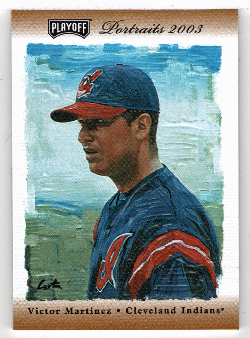 Victor Martinez 42/100 - Cleveland Indians - Bronze Jersey (MLB Baseball Card) 2003 Playoff Portraits # 41 Mint
