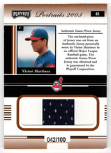 Load image into Gallery viewer, Victor Martinez 42/100 - Cleveland Indians - Bronze Jersey (MLB Baseball Card) 2003 Playoff Portraits # 41 Mint
