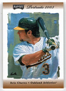 Eric Chavez 48/50 - Oakland Athletics - Bronze Materials Combo - Bat & Jersey (MLB Baseball Card) 2003 Playoff Portraits # 54 Mint
