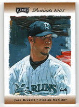 Load image into Gallery viewer, Josh Beckett 27/100 - Florida Marlins - Bronze Jersey (MLB Baseball Card) 2003 Playoff Portraits # 63 Mint
