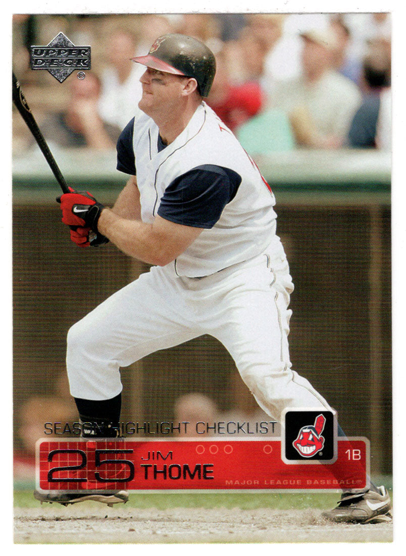 Jim Thome - Cleveland Indians - Season Highlight - Checklist: 253-270 (MLB Baseball Card) 2003 Upper Deck # 270 Mint