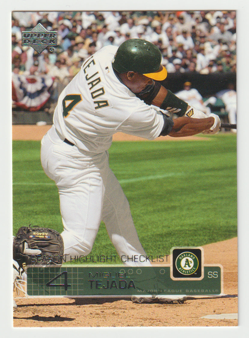 Miguel Tejada - Oakland Athletics - Season Highlight - Checklist: 327-354 (MLB Baseball Card) 2003 Upper Deck # 533 Mint