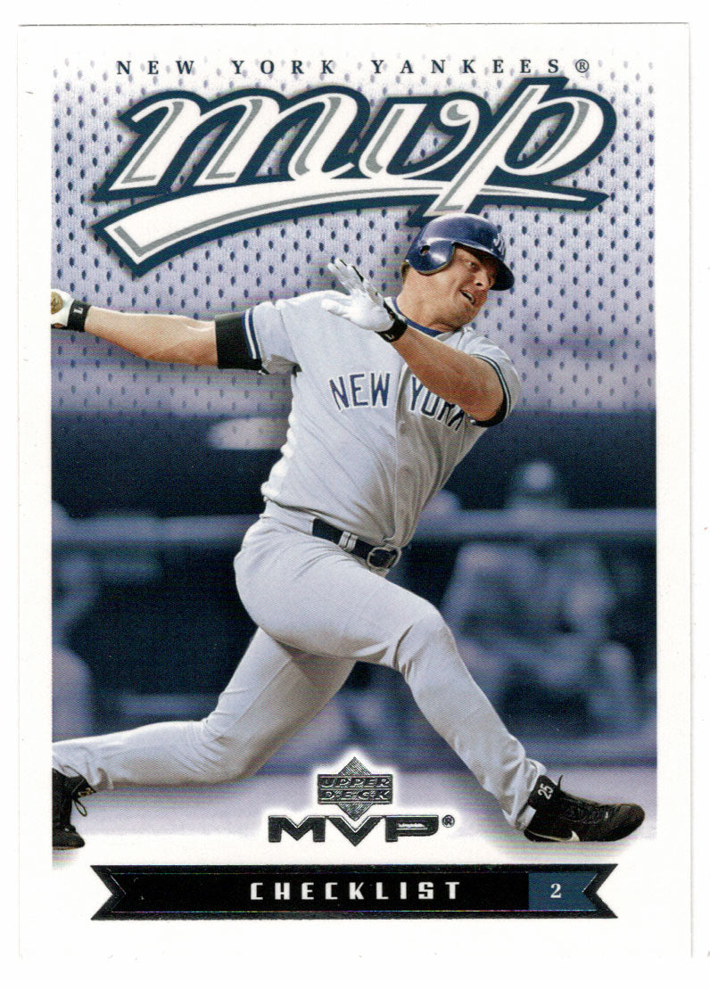 Jason Giambi  - New York Yankees - Checklist (MLB Baseball Card) 2003 Upper Deck MVP # 220 Mint