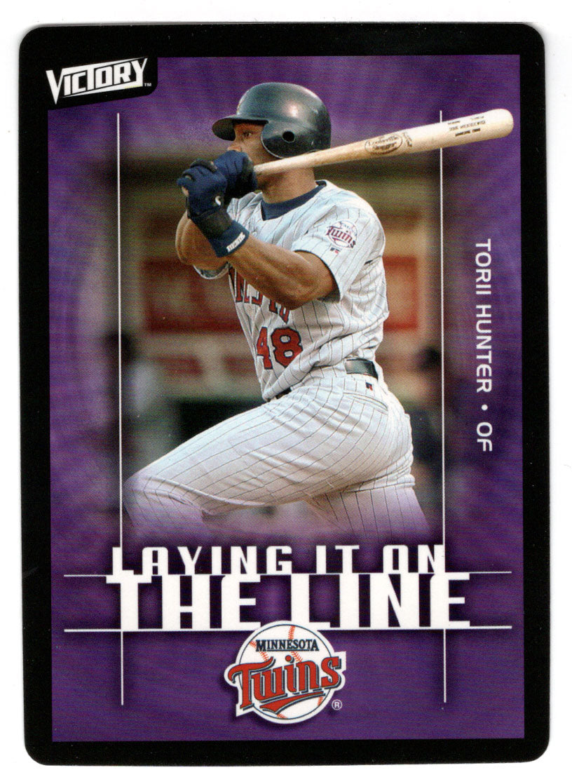 Torii Hunter - Minnesota Twins - Laying It On The Line (MLB Baseball Card) 2003 Upper Deck Victory # 167 Mint