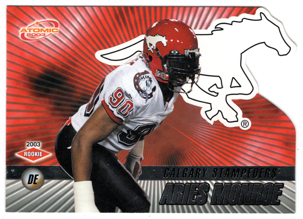Aries Monroe - Calgary Stampeders (CFL Football Card) 2003 Pacific Atomic # 20 Mint