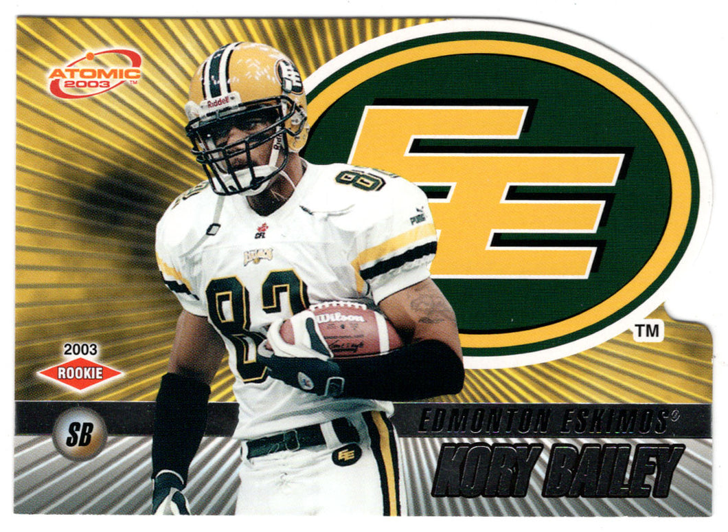 Kory Bailey RC - Edmonton Eskimos (CFL Football Card) 2003 Pacific Atomic # 26 Mint