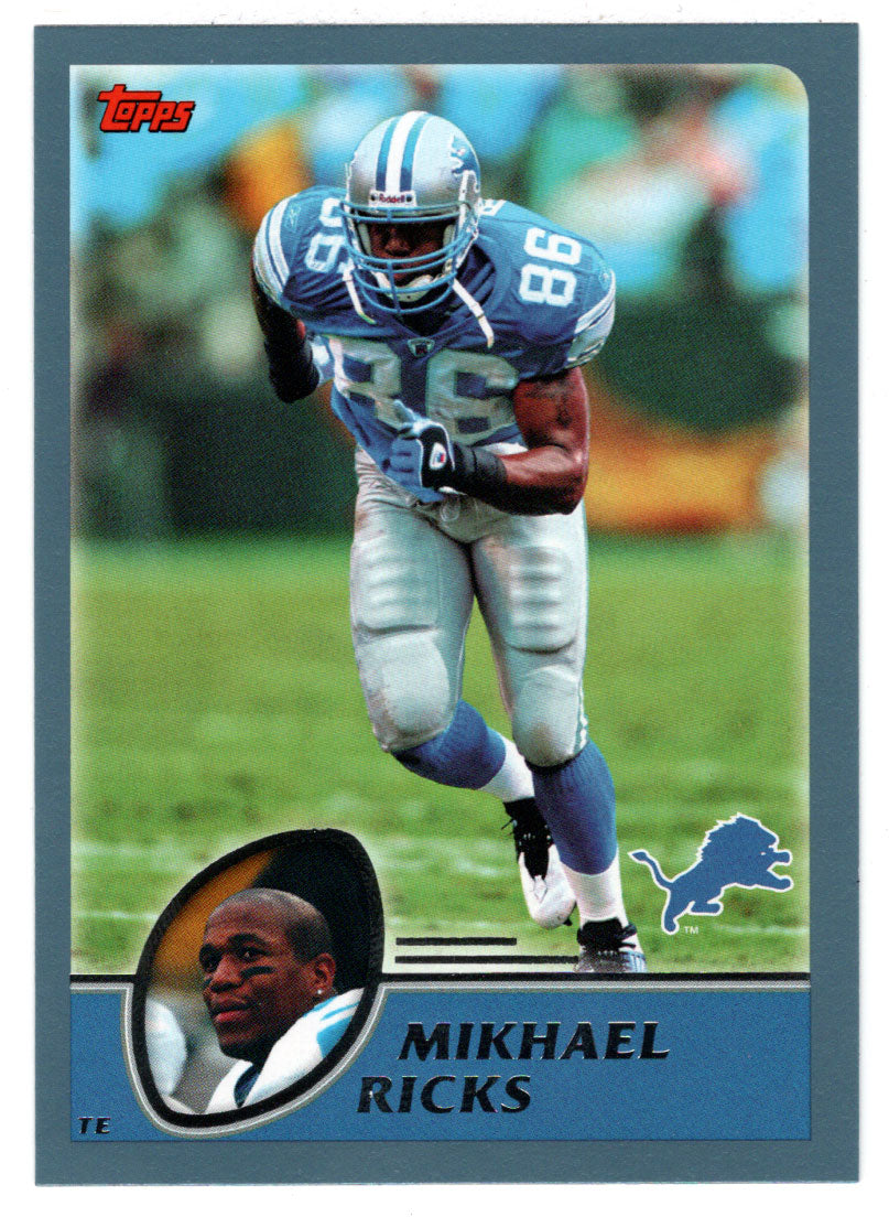 Mikhael Ricks - Detroit Lions (NFL Football Card) 2003 Topps # 151 Mint