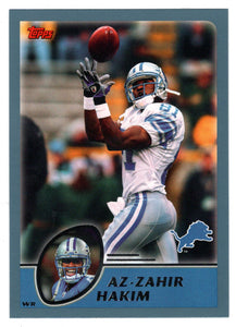 Az-Zahir Hakim - Detroit Lions (NFL Football Card) 2003 Topps # 254 Mint