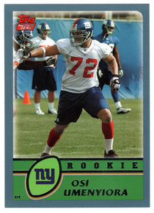 Osi Umenyiora RC - New York Giants (NFL Football Card) 2003 Topps # 324 Mint
