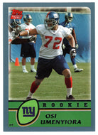 Osi Umenyiora RC - New York Giants (NFL Football Card) 2003 Topps # 324 Mint