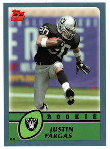 Justin Fargas RC- Oakland Raiders (NFL Football Card) 2003 Topps # 332 Mint